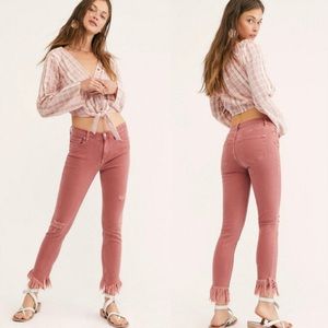 Free People Great Heights distressed jeans pink 29